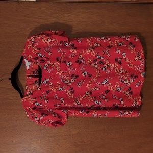 Red Floral Lauren Conrad Top